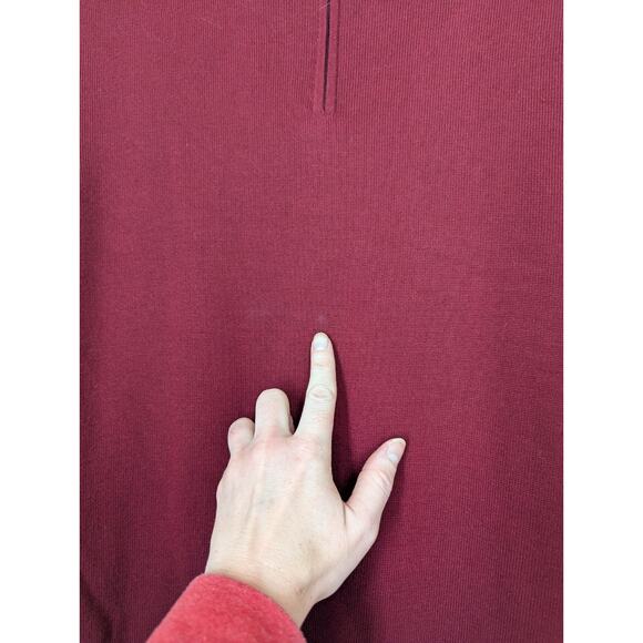 Talbots Women's Large Sweater Red Long Sleeve Open Knit Cotton Blend Zip Back - Picture 5 of 9